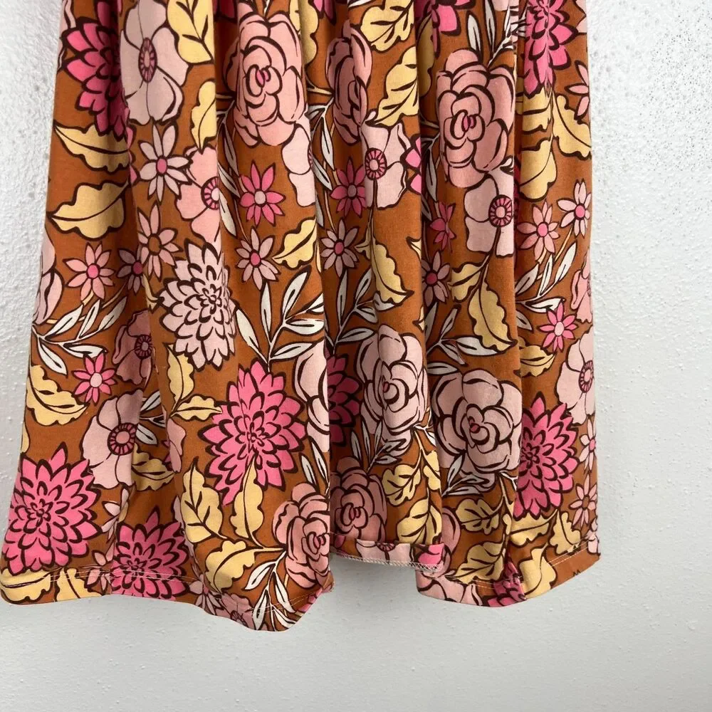 Tommy Bahama Dress Girls 10 Orange Pink Floral Sleeveless Summer Casual Kids
